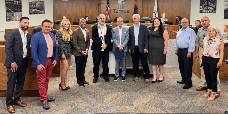 AZMPAB Leadership Honored by Mayor Corey Woods at Arab Community Proclamation Ceremony in Tempe